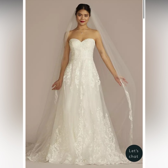 Oleg Cassini Plus size ivory Wedding Dress - only tried on once. Style 8CWG954 - Picture 8 of 16